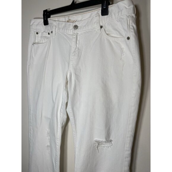 OLD NAVY White Diva Jeans Denim Pants Distressed Size 14 - Picture 2 of 9